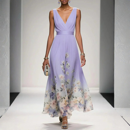 Damen Maxi Kleid Floralmuster Für Hochzeitsgäste