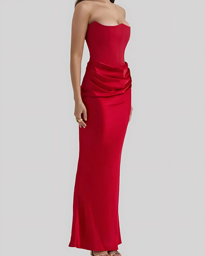 Damen Maxikleid Drapiert Hochzeitsgast