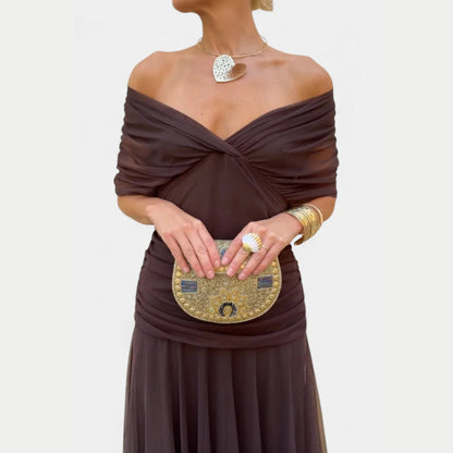Damen Off-Shoulder Abendkleid Elegantes Design