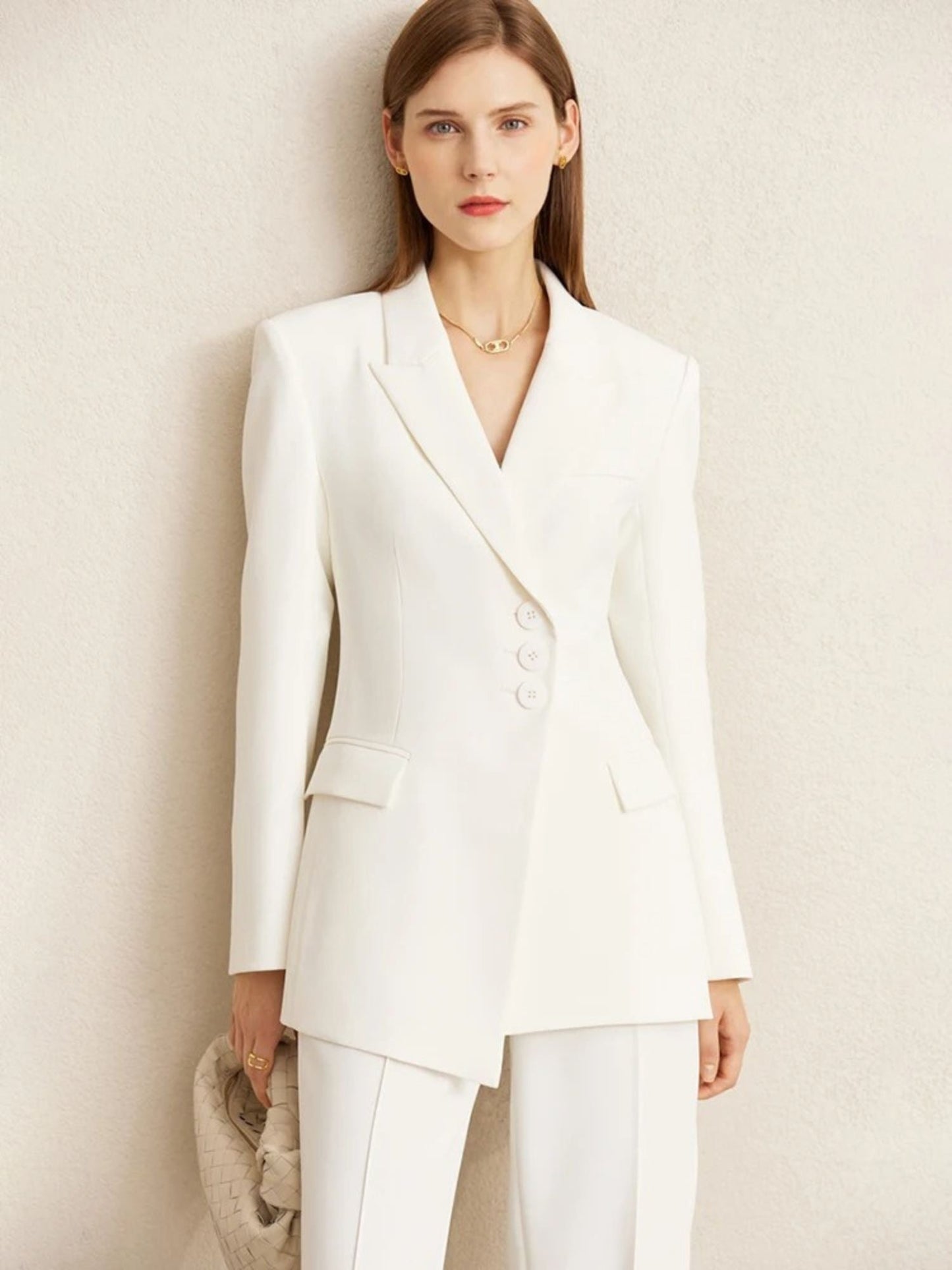 Damen Blazer Set High Waist Hose schmal Slim Fit - Eveloria