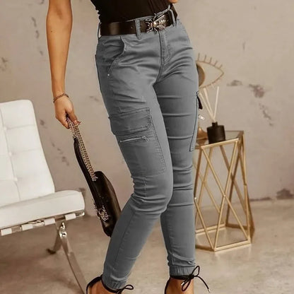 Eveloria Damen Cargo-Hose Hohe Taille