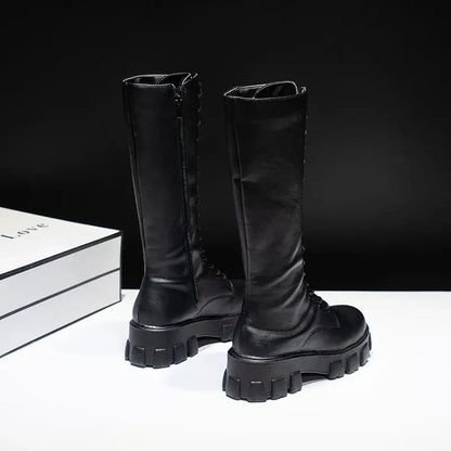Eveloria Damen Kniehohe Stiefel mit Absatz Lässig