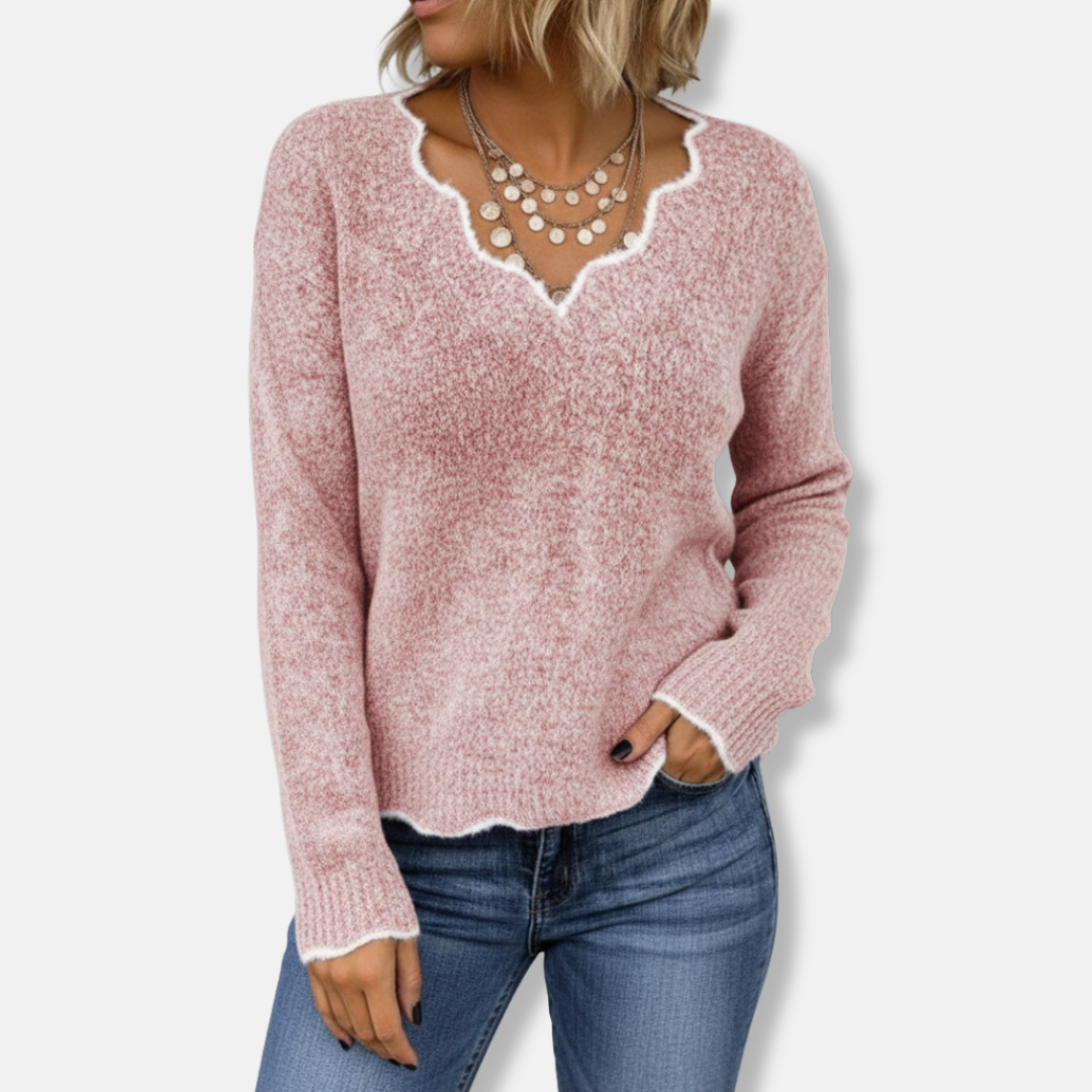Eveloria Damen Sweatshirt Wollstrick Weich