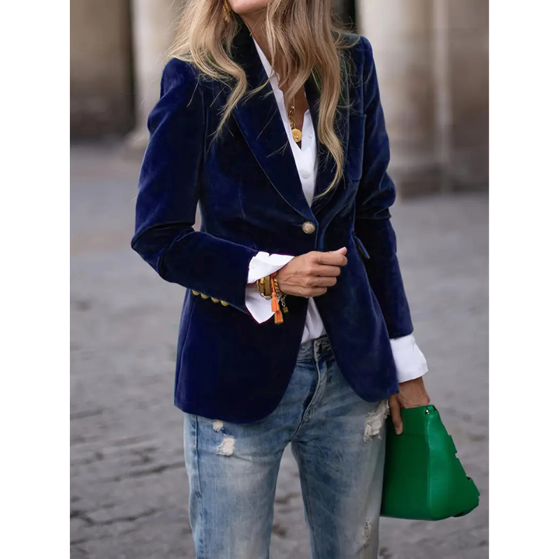 Eveloria Damen Blazer Velvet Casual