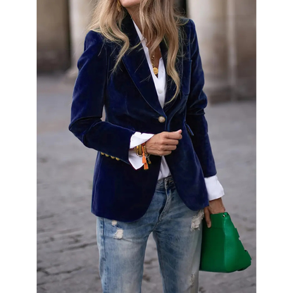Eveloria Damen Blazer Velvet Casual