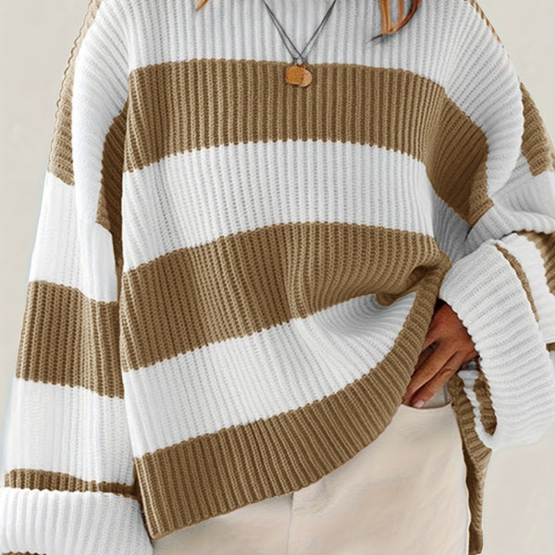 Eveloria Damen Oversize Pullover Gestreift