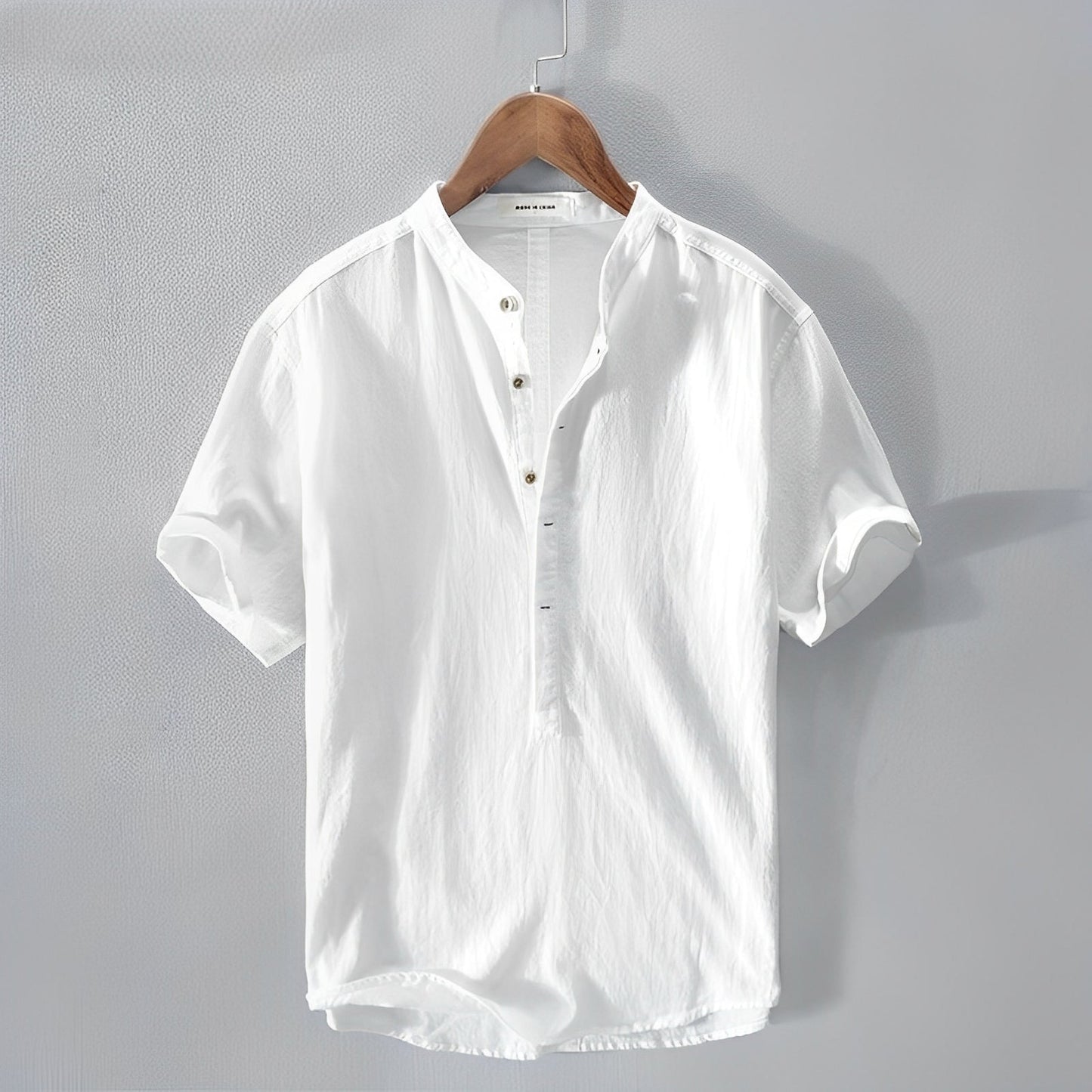 Herren Leinenhemd Leicht Sommerlich Beige - Eveloria