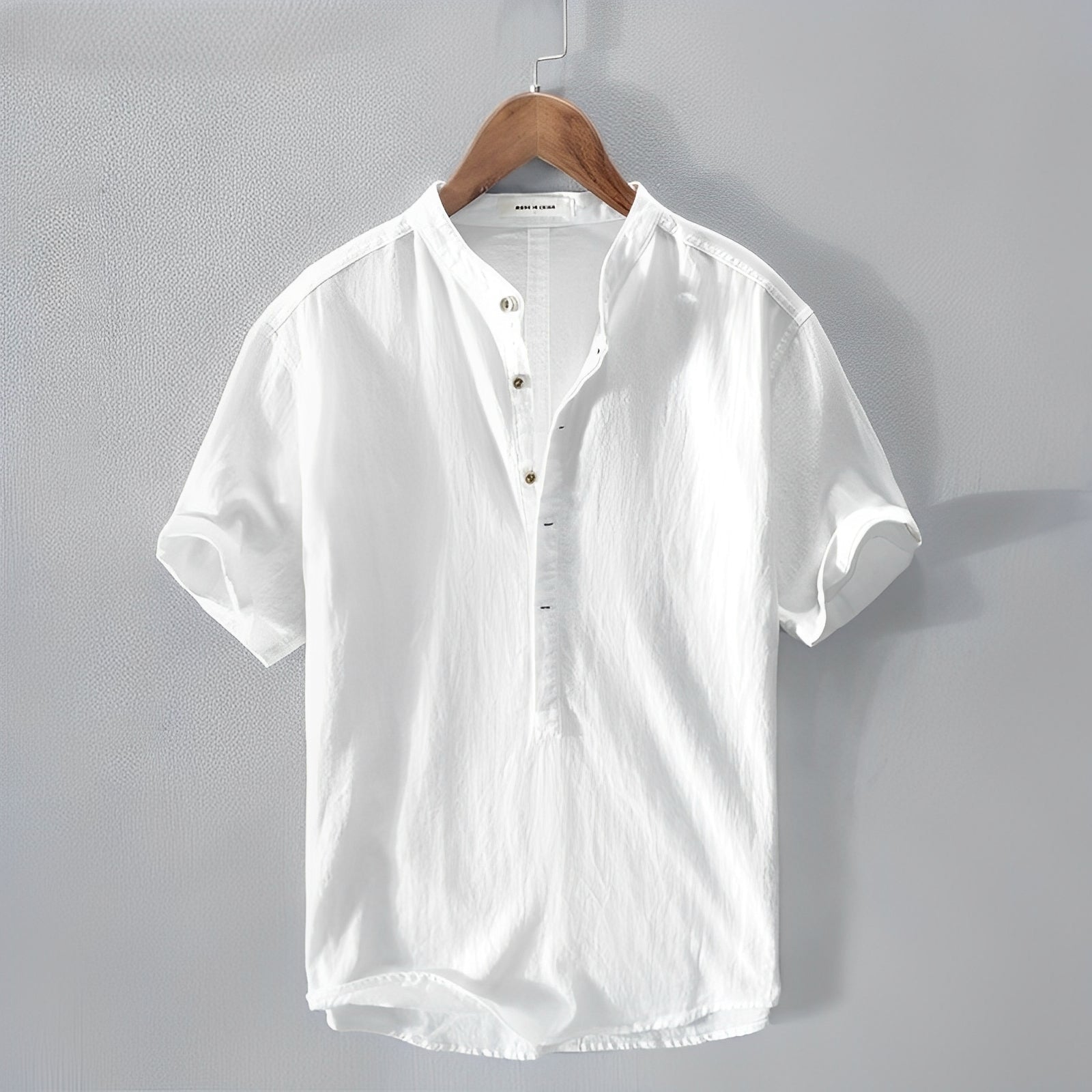 Herren Leinenhemd Leicht Sommerlich Beige - Eveloria
