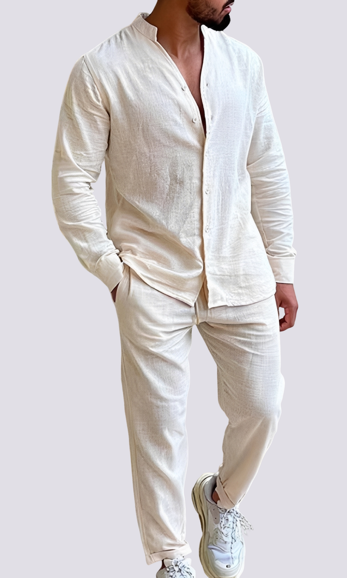 Herren Lounge-Set 2-teilig Baumwolle Bequem Grau - Eveloria