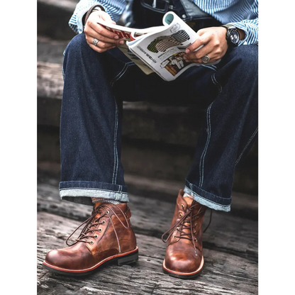 Friedrich Herren Schnürstiefeletten Leder Braun
