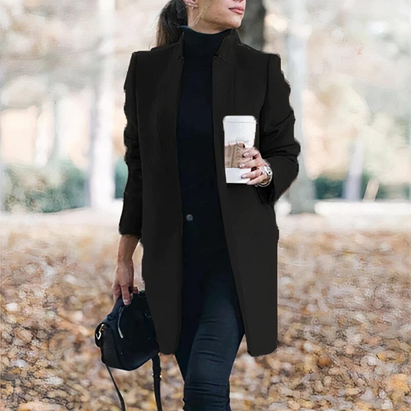 Eveloria Damen Trenchcoat Lang Mantel
