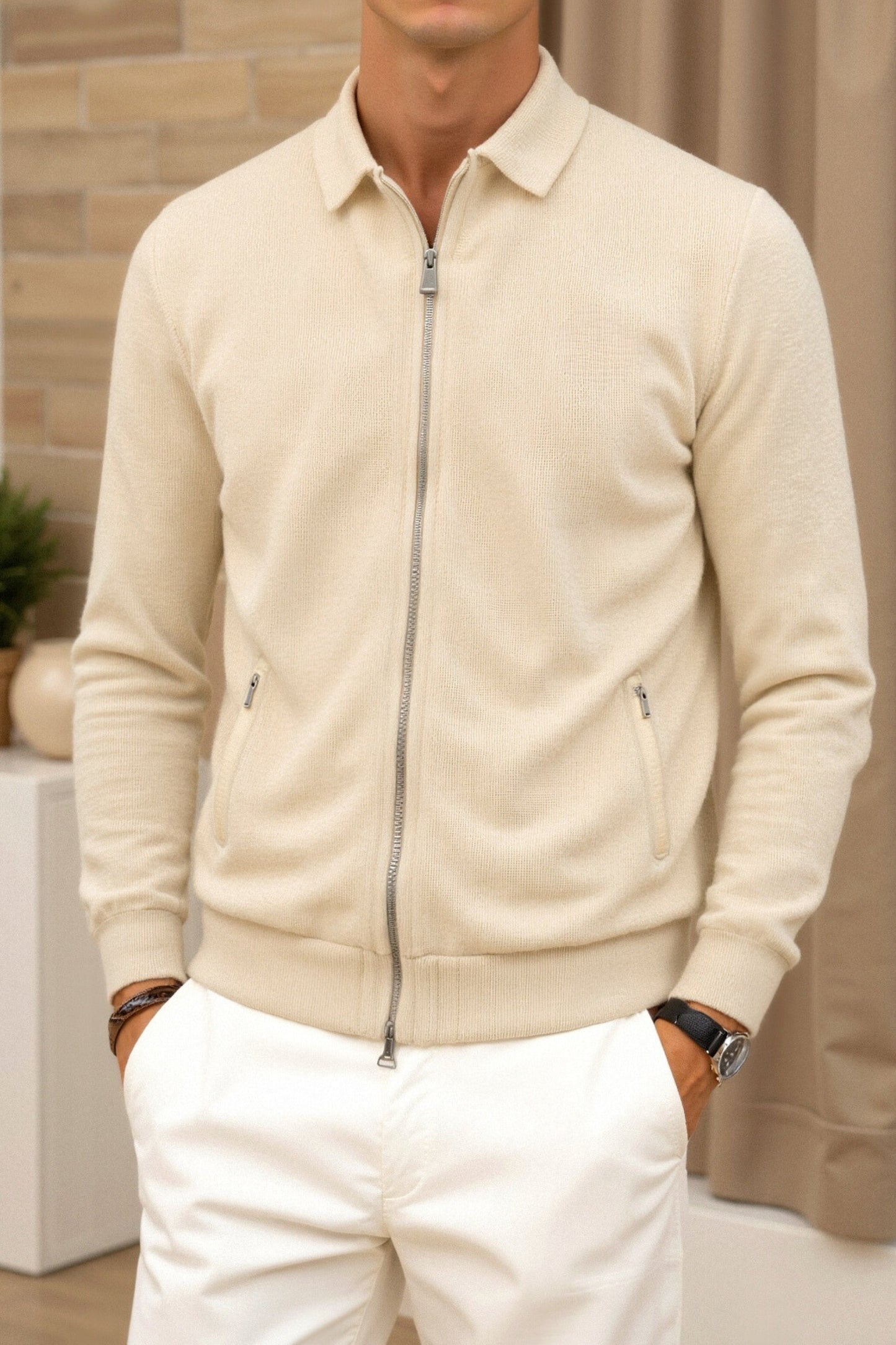 Herren Jacke Beige Giovanni Stilvoll