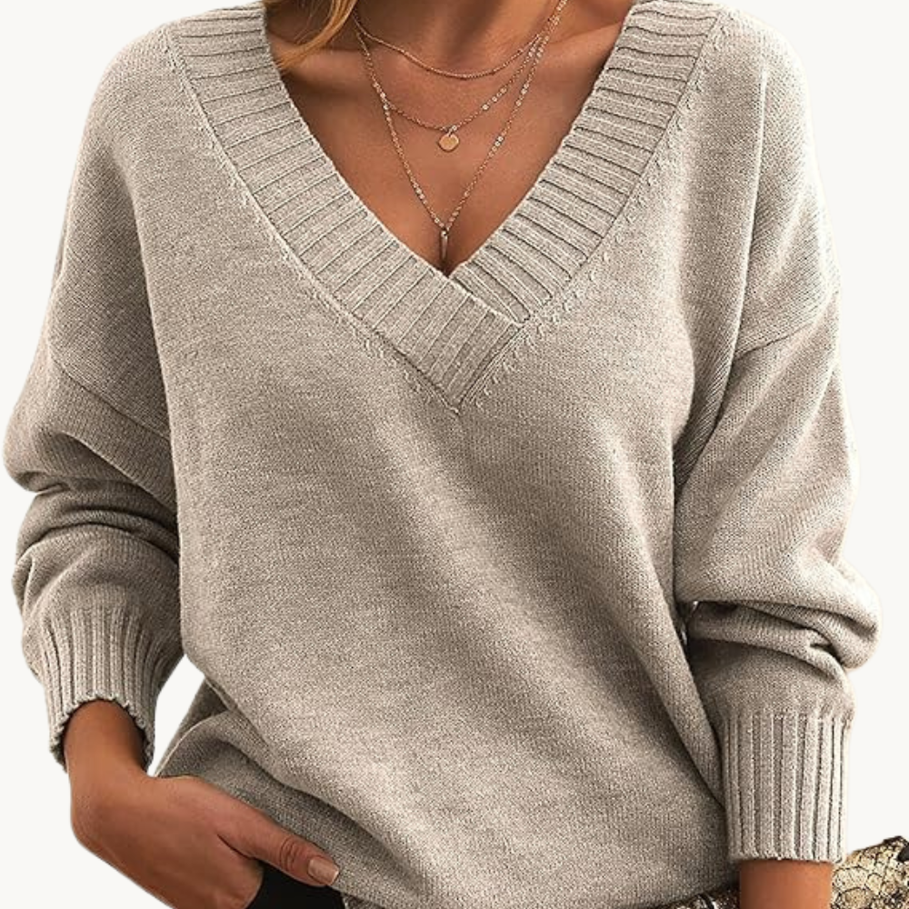 Eveloria Damen Pullover V-Ausschnitt - Eveloria