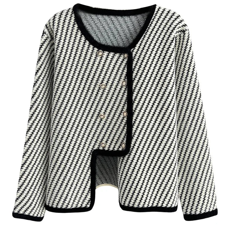 Damen Bouclé-Jacke Elegantes Design Beige - Eveloria