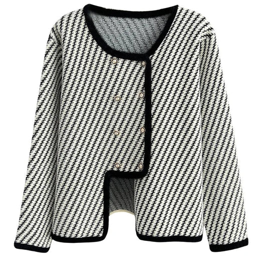 Damen Bouclé-Jacke Elegantes Design Beige - Eveloria