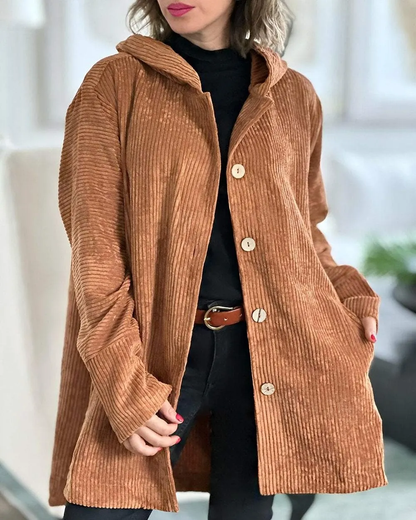 Damen Cordjacke mit Kapuze Freizeit