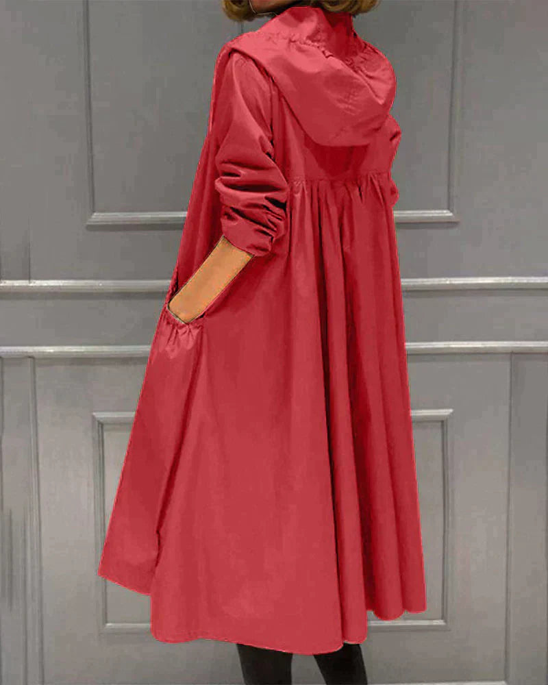 Eveloria Damen Regenjacke Reißverschluss Kapuze