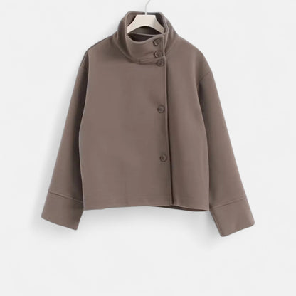 Damen Kurzjacke Moderner Stehkragen Zeitlos