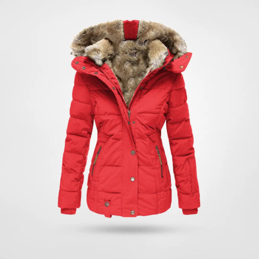 Damen Gepolsterte Winterjacke mit Kapuze Lang