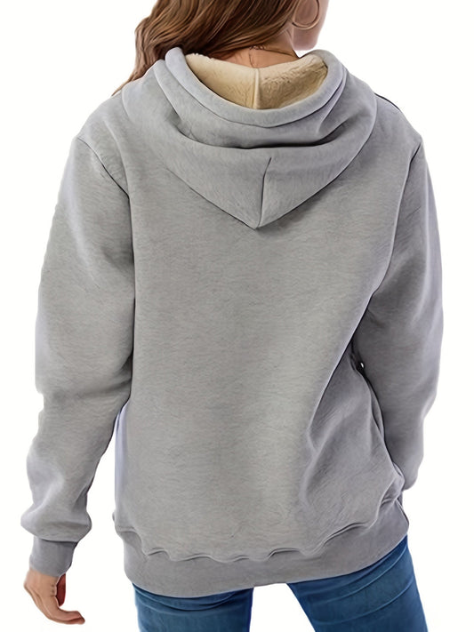 Eveloria Damen Fleece-Hoodie Warm Beige - Eveloria