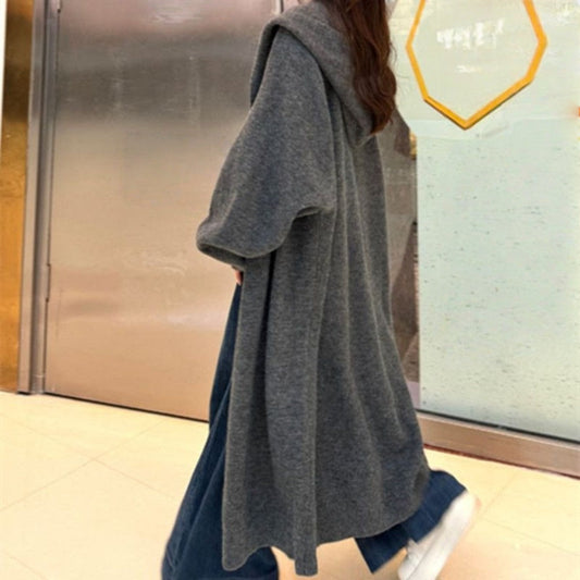 Damen Strickcardigan mit Kapuze Lang Ilaria - Eveloria
