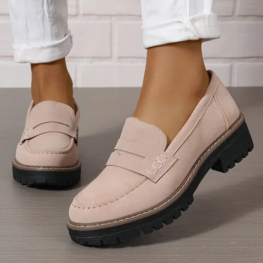 Damen Plateau Loafer Reinschlüpfen