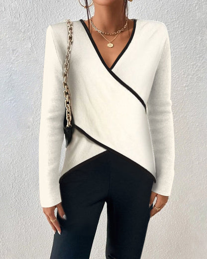 Eveloria Damen V-Ausschnitt Pullover Elegant