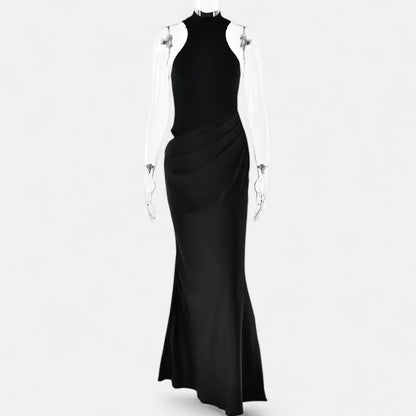Damen Maxikleid Neckholder Cut-Out Kleid