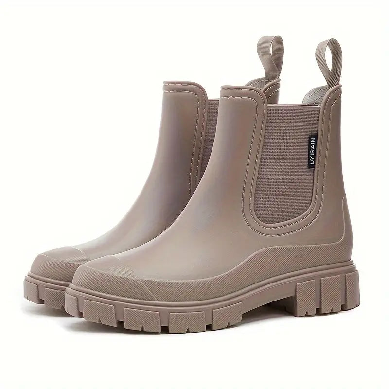 Damen Chelsea Boots Robustes Leder Schwarz - Eveloria
