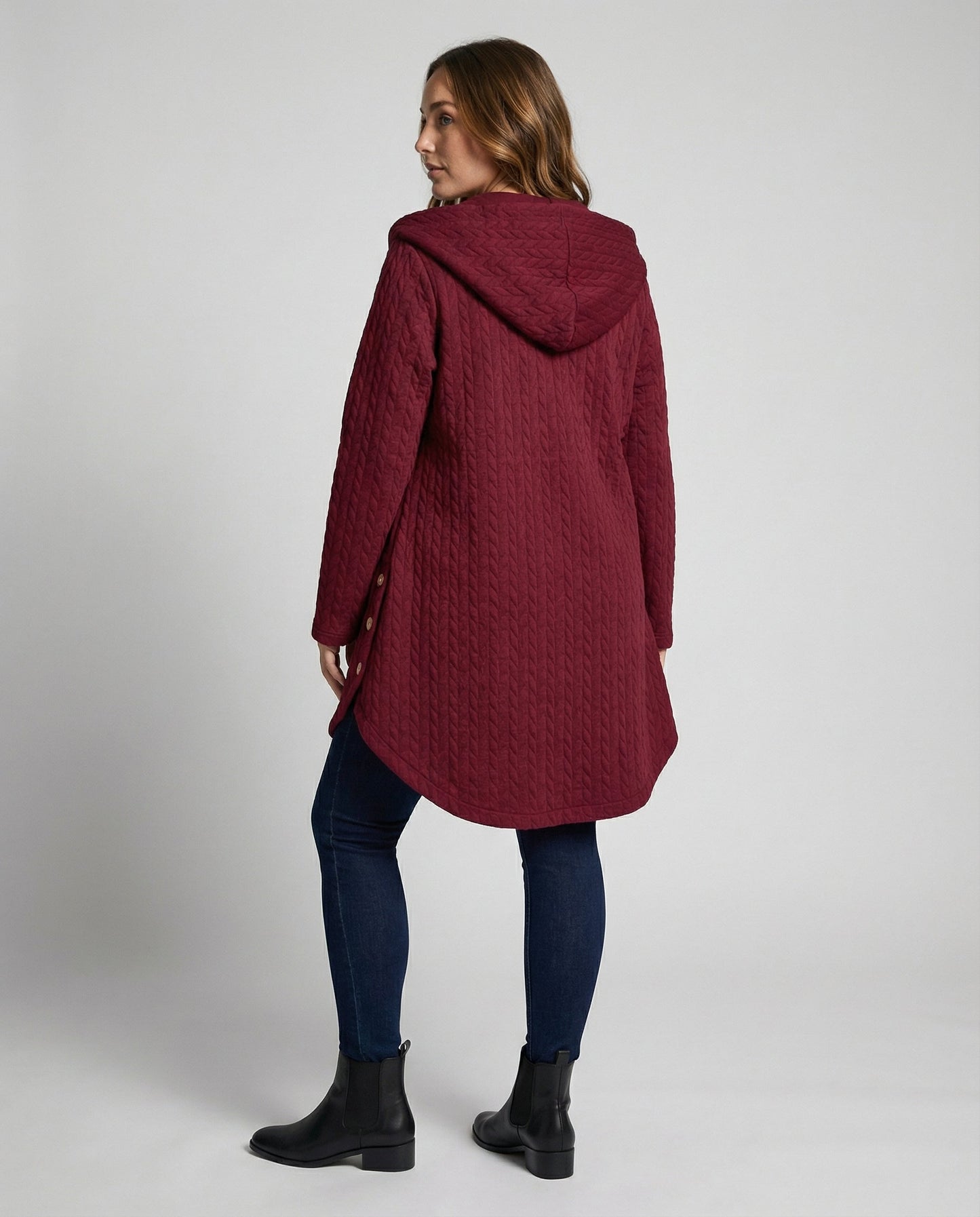 Damen Winterjacke RotweinFarben Baumwolle Warm