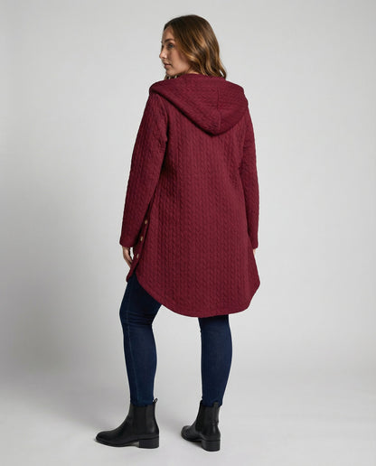 Damen Winterjacke RotweinFarben Baumwolle Warm