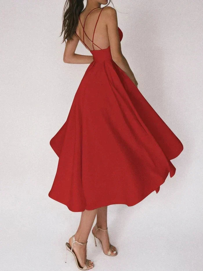 Eveloria Damenkleid V-Ausschnitt Träger Elegantes