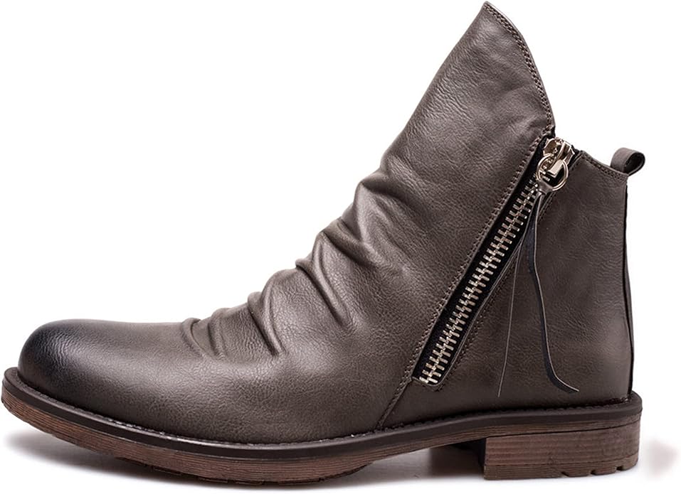 Herren Lederstiefeletten Reißverschluss