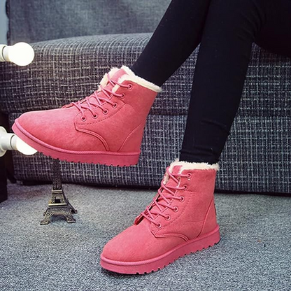Damen Schnürstiefeletten Warmfutter Rutschfeste Sohle