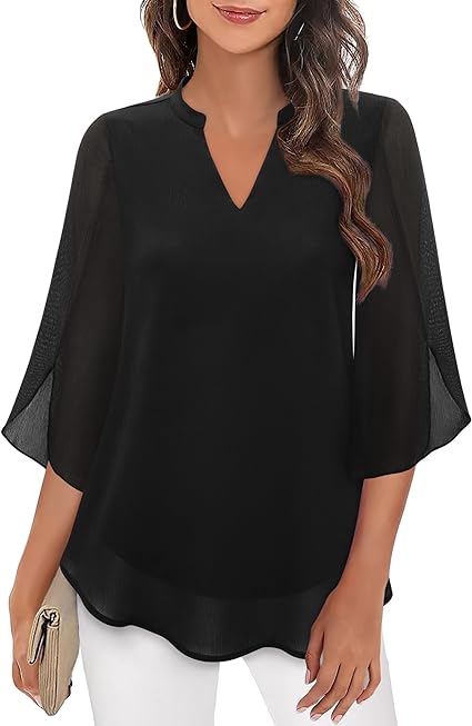 Damen Bluse V-Ausschnitt Leicht Luftig Pastell - Eveloria