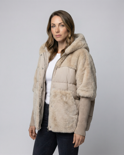Damen Winterjacke Isoliert Wärme Schwarz - Eveloria