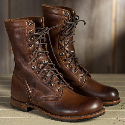 Damen Winterstiefel Gefüttert Schnürung Weich Schwarz - Eveloria