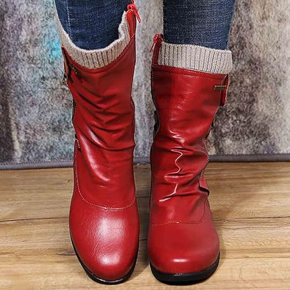 Damen Winterstiefel Seitlich Reißverschluss Warm