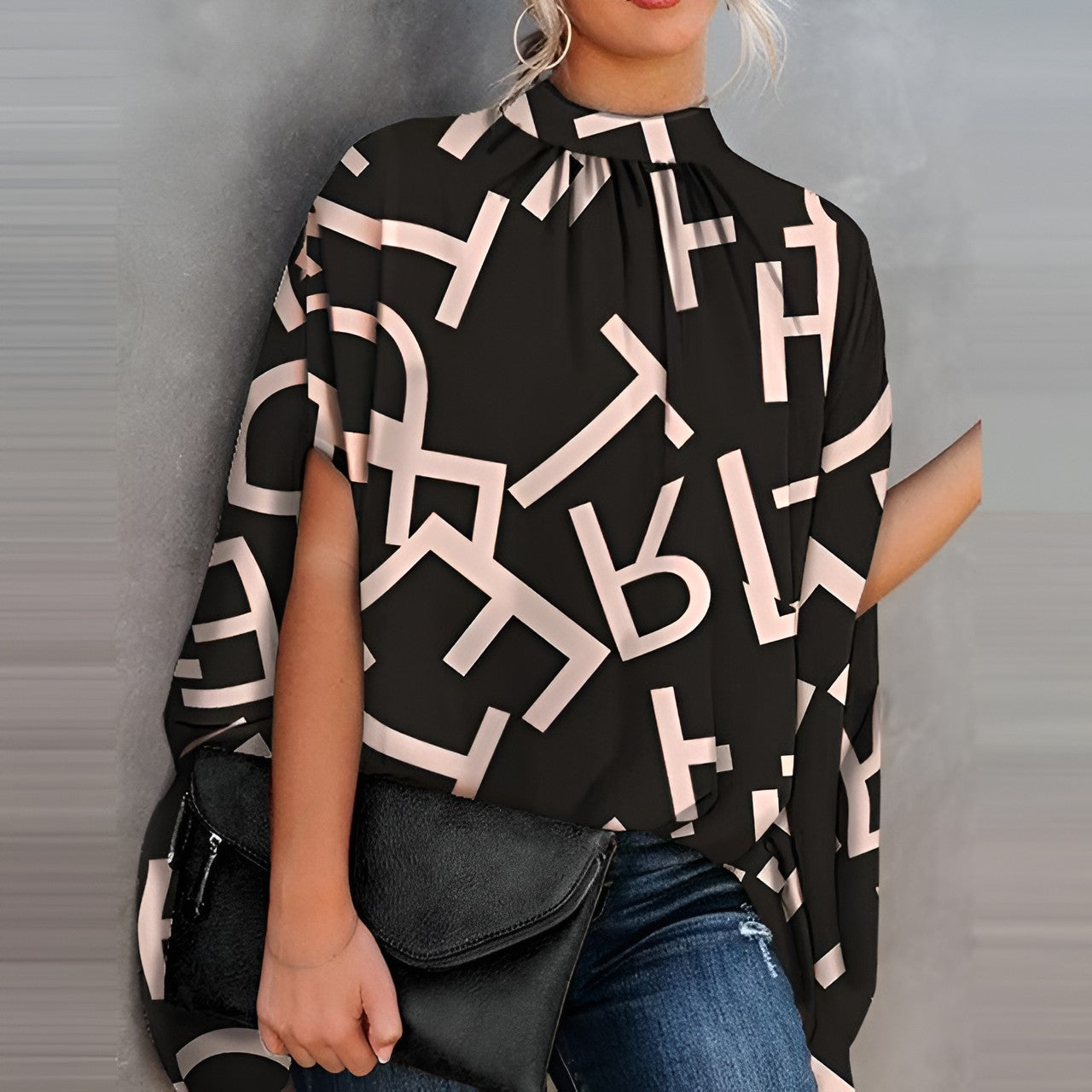 Damen Bluse Elegante Seide Blume Muster