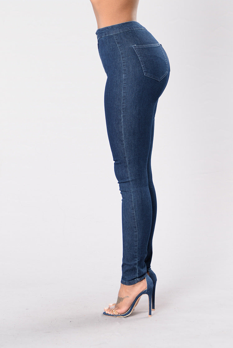Damen Skinny Jeans Hochgeschnittene Eveloria