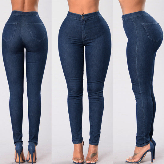 Damen Skinny Jeans Hochgeschnittene Eveloria - Eveloria