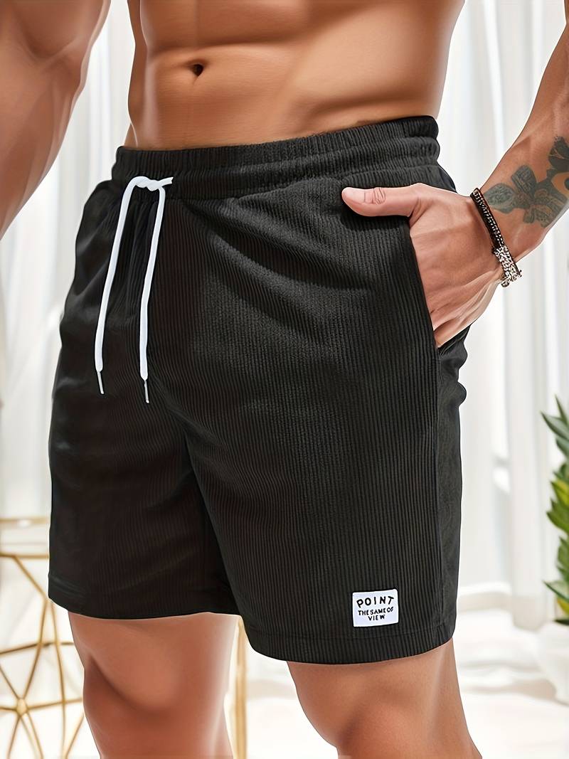 Eveloria Herren Shorts Cord Kordelzug Beige
