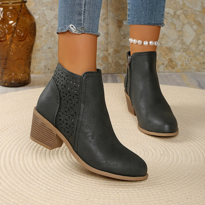Damen Stiefeletten mit seitlichem Reißverschluss