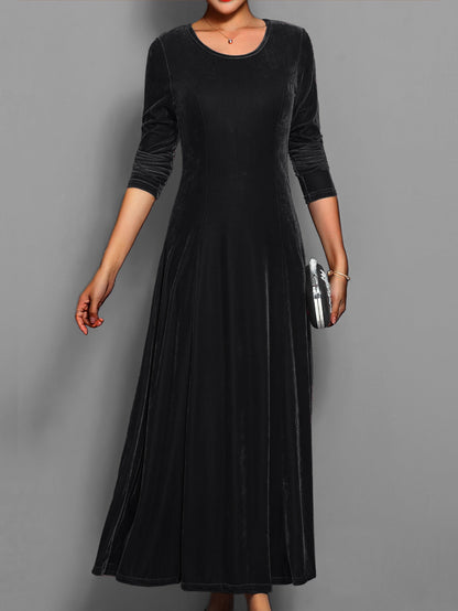 Damen Slim-Fit-Kleid Lang Vollständig