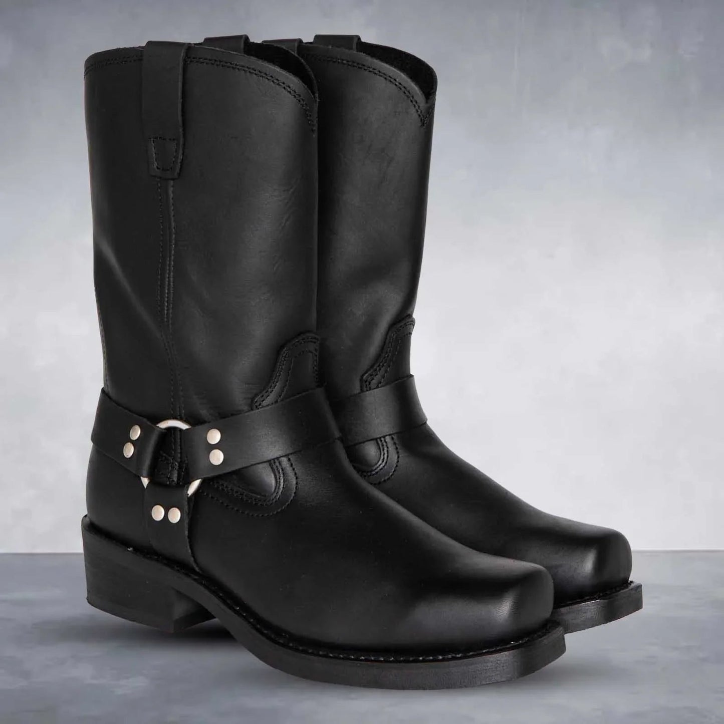 Eveloria Damen Cowboy-Stiefel Leder Knöchelhoch Braun
