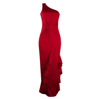 Eveloria Damen Swing-Kleid Geteiltem Rüschensaum