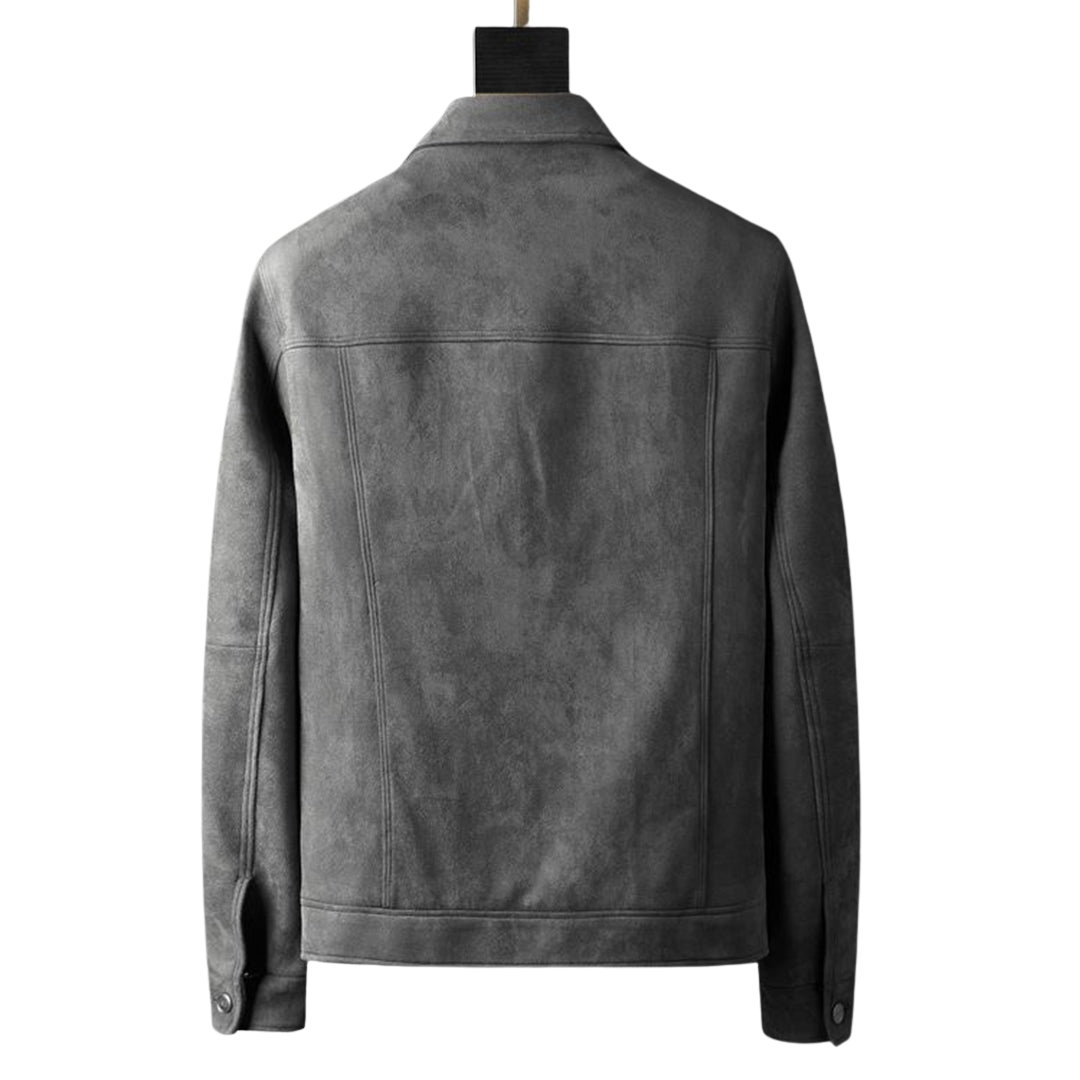 Eveloria Herren Suede Lederjacke Braun