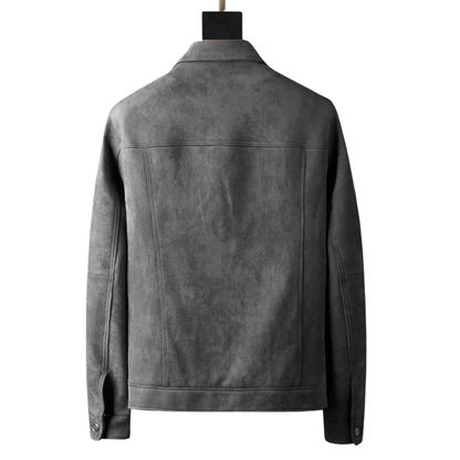 Eveloria Herren Suede Lederjacke Braun