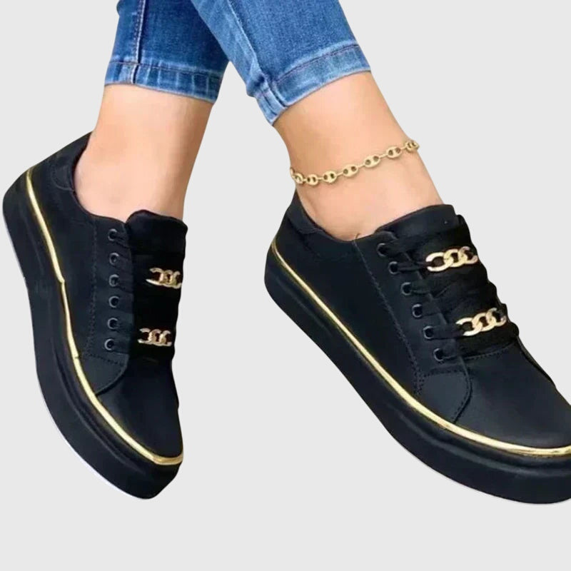 Damen Samt Schnürsneaker Lässig Beige - Eveloria