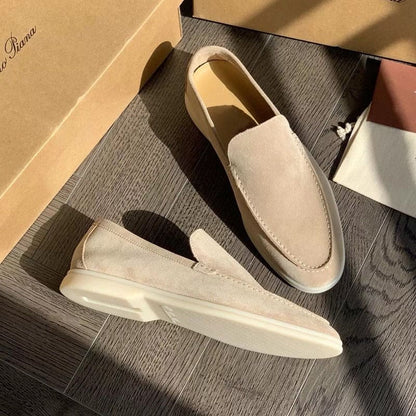 Herren Slip-On Loafers Minimalistisch Leder Braun